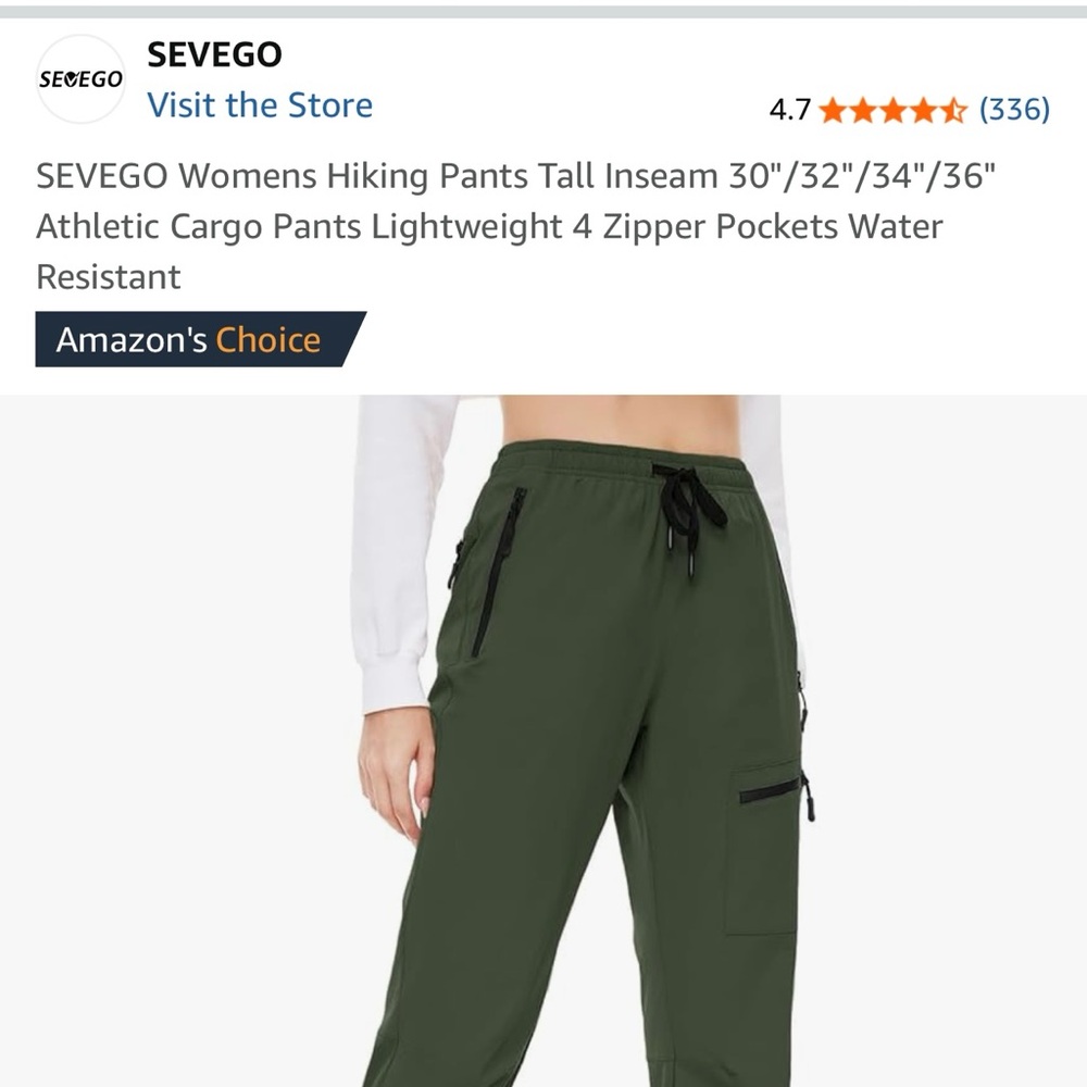 Women’s Sevego tall hiking pants new without tags